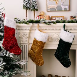Kerstkousen Decoratie Parnas met faux bontmoordmandstof Xmas open hangende ornament sokken RRA177