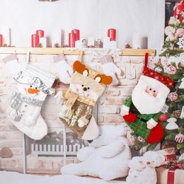 Kerstkousen Sokken Kerstman Sneeuwpop Elanden Glitter Cadeauzakje Kerstboom Hangende Ornamenten Thuis Feestdecoratie Snoepzakken Geschenken 917