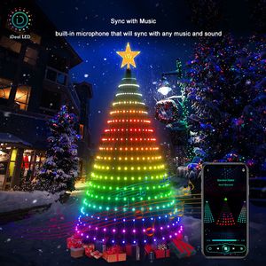 Guirnalda de luces navideñas Color de sueño DIY edición de texto 1,5 m 1,8 m 2,1 m guirnalda de luces de árbol decoración colorida impermeable