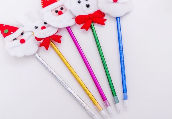 Noël étudiant cadeau stylo dossier dessin animé père noël neige homme cadeau stylo papeterie en gros