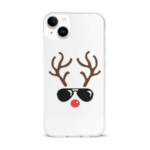 Lunettes de soleil de Noël renne antichoc avec étuis de téléphone pour Iphone 13 14 15 Pro Plus Max housse de téléphone design