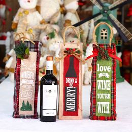 Kerstbenodigdheden Kerststof Wijnfleszak Rode wijn Geschenktas Decoratie