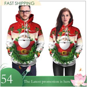 kersttrui Herfst/winter essentialhoody Collectie Sportkleding met lange mouwen Paar Pullover Sweater met capuchon 3D Digitaal geprint Sporttopje