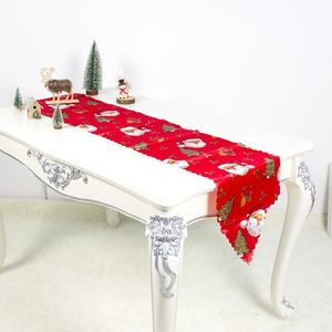 Chemin de Table de noël tapis nappe drapeau maison fête décorative père noël tapisserie chemins de table 35x180cm1