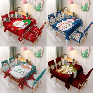 Kerst Tafelkleed Xmas Chair Back Cover Decoratie Polyester Waterdicht Nieuwjaar Kerst Tafelkleed Rechthoekig Partij Tafel Covers