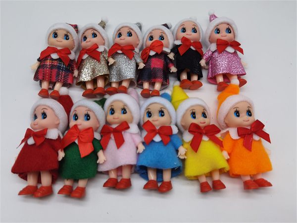Petites poupées elfes de noël avec vêtements à paillettes, ornement d'arbre de noël, remplisseurs de bas de vacances, cadeaux d'anniversaire pour bébé fille