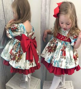 Christmas Toddler Kid Baby Girl Tutu Robe Princesse Red Bow Party Birthday Robe Lace Robe Vêtements de Noël Costumes9039755