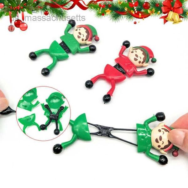 Juguete de Navidad 5pc Adultos para niños Fun Christmas Child Shape Throwing Sticky Wall Toys Toy Novely Flexible Climbible Man Stretch Toy Joking Prop L221110