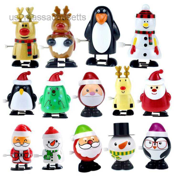 Christmas Toy Children's Spring Toys kan gå på kedjan Santa Claus Elk Spring Toys Gifts L221110