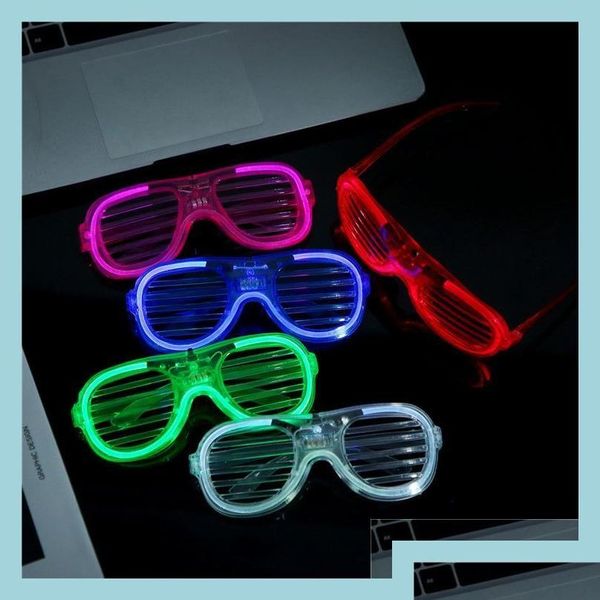 Lunettes de créateur de jouets de Noël LED Stores lumineux Fluorescent Lumière froide Lunettes Bar Activité Fournitures Enfants Kidssunglass Drop D Dhozx