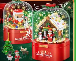 Christmas Toy Diamond building block snowman house music box is compatible with children's puzzle and small particle toy gifts L221109