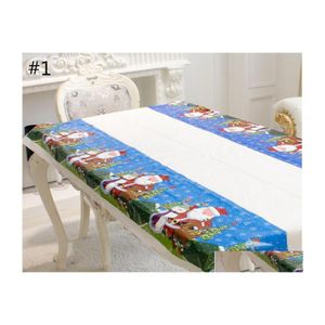 Kerstspeelgoed wegwerp table met pvc tafelkleding vrolijke rectangar bedrukte cartoon tafelkleding fancy dish tafelkleed druppel levering aan dh69c