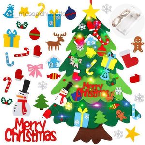 Christmas Toy DIY Felt Christmas Tree Kids Toys For Children Kindergarten Crafts Snowman Educational Toys Decoration Best Gifts For Children L221110