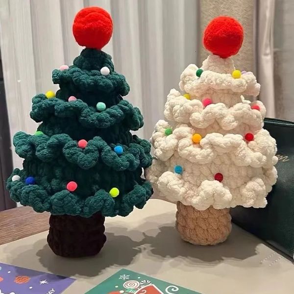 Juguete de Navidad Árbol de Navidad hecho a mano Hilo de crochet sin terminar Conjunto de material de punto DIY Regalos de Navidad creativos Lindo árbol de Navidad Juguetes artesanales 231128