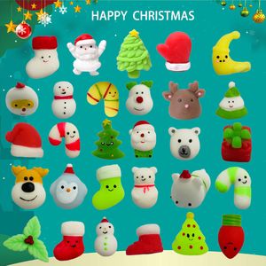 Kerst Speelgoed Kawaii Squishies Mochi Squishy Speelgoed Stress Dieren Speelgoed voor Kinderen Jongens Meisjes Feestartikelen Verjaardagscadeaus 100 PC