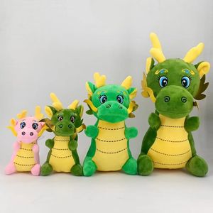 Jouet de Noël mascotte dragon chinois 2024 nouvel an 12/16/20 cm dragon de dessin animé du zodiaque chinois et ventouse dragon chinois en peluche jouet décoration de vacances 231128