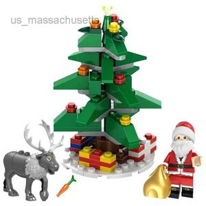 Kerst Toy Series Bouwsteen Toys Santa Claus Elk Christmas Tree Ornaments Children's Toy Set L221110