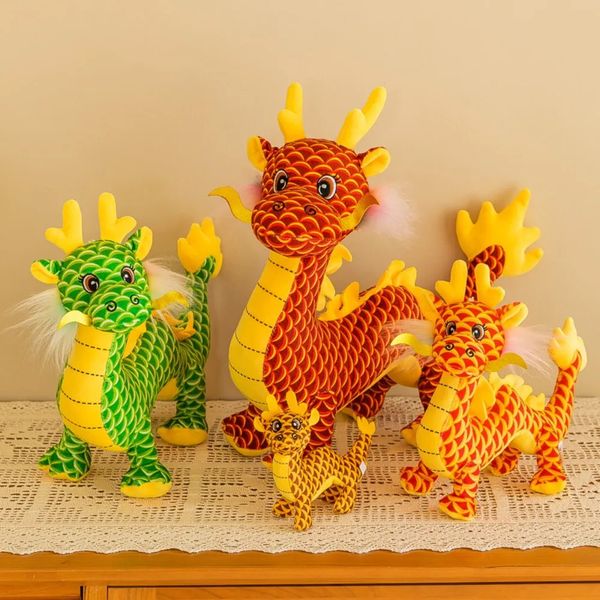 Jouet de noël simulé Dragon en peluche poupée en tissu poupée de Dragon chinois cadeau pour enfants mascotte de l'année du Dragon 231128