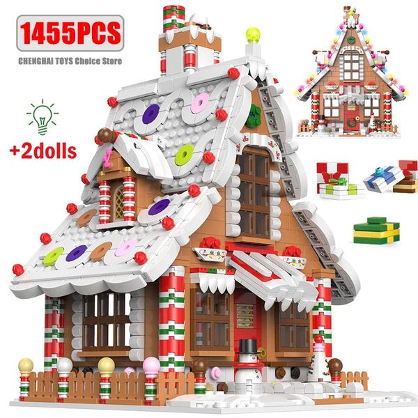 Suministros de juguetes de Navidad 1455 piezas Ciudad Navidad Casa de bloques de construcción Amigos Caja de música Castillo Tren Árbol de Papá Noel Ladrillos Juguetes para niños Regalo para niños 231129