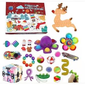 Fournitures de jouets de Noël 24 Fidget Calendrier de l'Avent Surprise Boîte-cadeau de Pâques Antistress Simple Dimple Enfants Nouveauté Kawaii Sensory s 220924