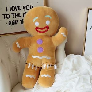 Fournitures de jouets de Noël 30-60 cm dessin animé mignon bonhomme en pain d'épice jouets en peluche pendentif en peluche bébé apaiser poupée biscuits oreiller renne pour enfants cadeau 220924