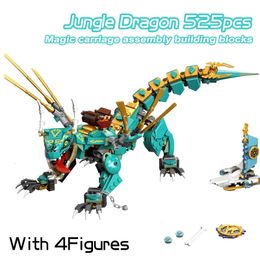 Kerstspeelgoedbenodigdheden 525 stuks Ninja Series Lloyd Jungle Dragon Bouwstenen Groen Dagon Mech Fit 71746 Bakstenen Speelgoed voor jongens Kerst Kindercadeaus 231129