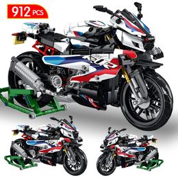 Suministros de juguetes de Navidad 912 piezas City Technical Motorcycle Moto Car Model Building Blocks Racing Motobike Vehículos Ladrillos DIY Juguetes para niños Regalos 231128