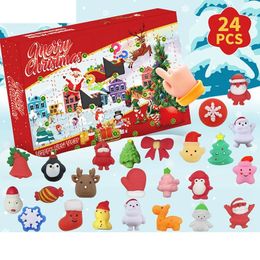 Kerstspeelgoedbenodigdheden Adventskalender Kerst Countdown Kalender Speelgoed 24 stuks Verschillende schattige Mochi Dieren Squishy Speelgoed voor kinderen 231208