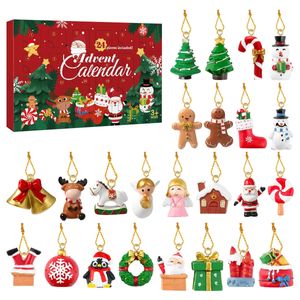 Kerstspeelgoedbenodigdheden Kerstkalender Adventsornamenten Boom Hangende afteldecoraties Mini Decor Miniatuur Harsspeelgoed voor kinderen Feestdecoratie Hanger 231121