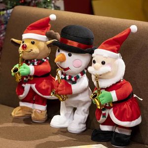 Fournitures de jouets de Noël Noël électrique danse musicale père Noël poupée jouets danse poupée fête décoration de Noël cadeaux ornements pour enfants 231124