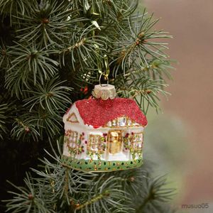 Fournitures de jouets de Noël Ornements d'arbre de maison de Noël Décorations en verre pour la maison Fête du Nouvel An 2023 Jouets de Noël en verre de la Nativité R231012