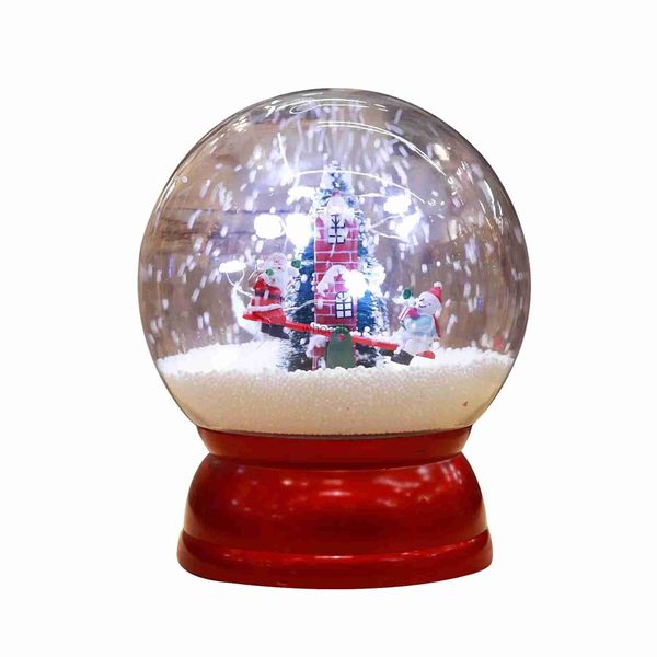 Fournitures de jouets de Noël Boule à neige musicale de Noël Veilleuse Boîte à musique Cadeau de Noël Décoration USB Batterie Bonhommes de neige LED Guirlandes lumineuses YQ231006