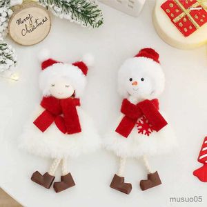 Fournitures de jouets de noël, pendentif de noël, décoration de vacances, mignon bonhomme de neige, poupée de vieil homme, cadeaux de nouvel an pour enfants, pendentif d'arbre de noël R231012