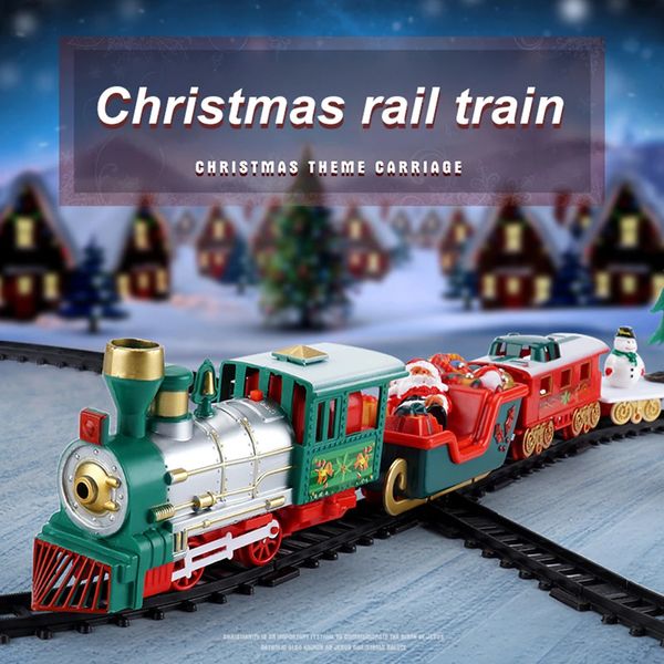 Suministros de juguetes de Navidad Tren de Navidad Juego de juguetes Coche Vías de ferrocarril Motor de locomotora de vapor Modelo fundido a presión Juego educativo Juguetes para niños Regalos para niños 231208