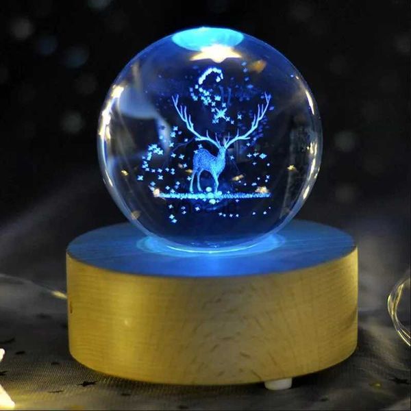 Suministros de juguetes de Navidad Mini decoración del hogar 3D personalizada caja de música con forma de bola de cristal para regalo de Navidad recuerdo YQ231006