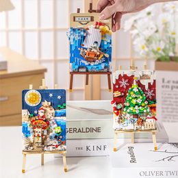 Fournitures de jouets de Noël Dessin Puzzle Blocs de construction Arbre de Noël Traîneau Modèle de voiture DIY Enfants Assemblage Jouets Filles Garçons Cadeaux de vacances Décoration de la maison 231129