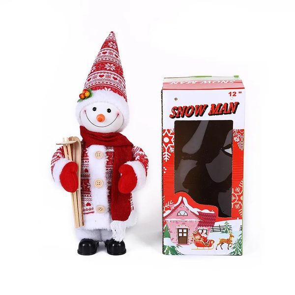 Fournitures de jouets de Noël Électrique Noël Père Noël Bonhomme de neige Ornement décoratif Noël Jouets pour enfants Cadeau Musique de Noël Balançoire électrique Bonhomme de neige 231124