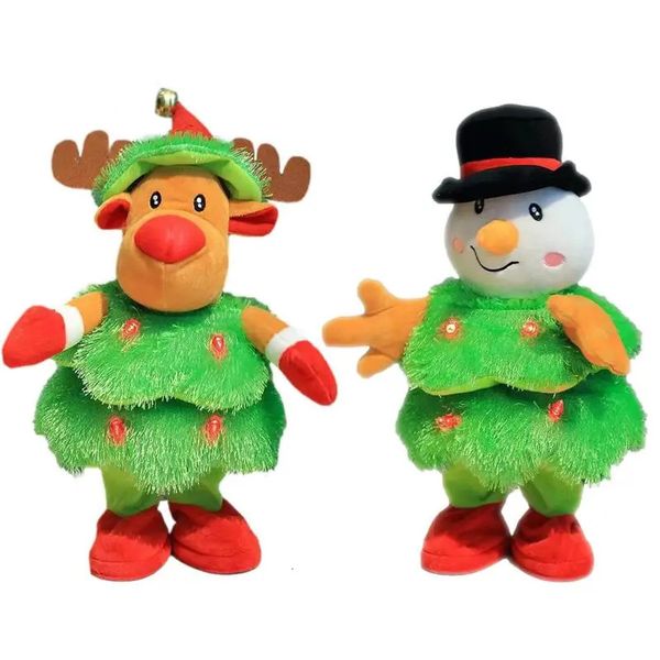 Suministros de juguetes de Navidad Baile eléctrico Baile interactivo Juguetes musicales Navidad Juguete de peluche eléctrico Juguetes de Papá Noel para decoración del hogar Regalos de año 231208