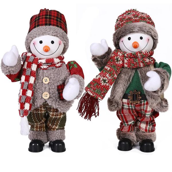 Suministros de juguetes navideños Música eléctrica Muñeco de nieve navideño Muñeca 30 cm Columpio brillante Muñeco de nieve Regalos de Navidad Juguetes Navidad Decoración navideña para el hogar 231124