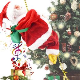 Suministros de juguetes de Navidad Eléctrico Santa Claus Juguetes Escalada Cadena de cuentas Navidad Viejo Muñeca Música Escalada Creativo Niños Regalos Decoración de Navidad 231208