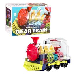 Fournitures de jouets de noël, Train électrique, équipement Transparent amusant à piles avec lumières et musique pour enfants 230224