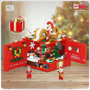 Kerstspeelgoedbenodigdheden LOZ Kerstcadeaudoos Navida Miniblokken Jaar Gemonteerd bouwsteenspeelgoed Kerstpuzzel Assemblagemodel Decoratie 1937 231129