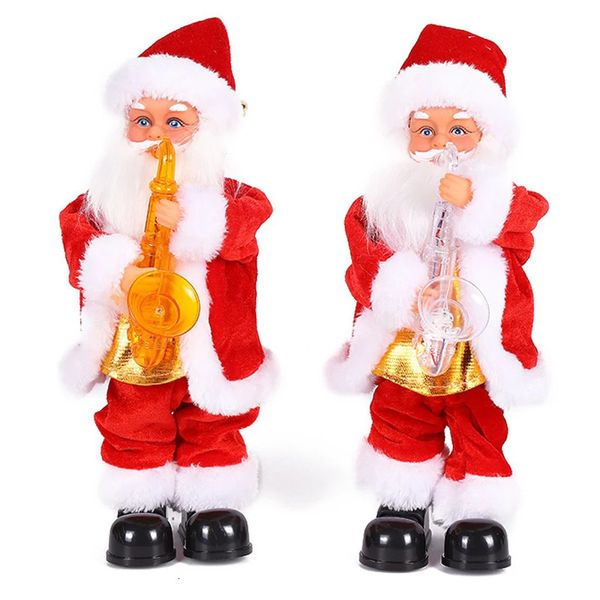 Suministros de juguetes navideños Decoraciones navideñas para el hogar Música eléctrica Muñeca de Papá Noel Columpio brillante Baile Juguete de peluche Navidad Navidad Noel Regalo 231208