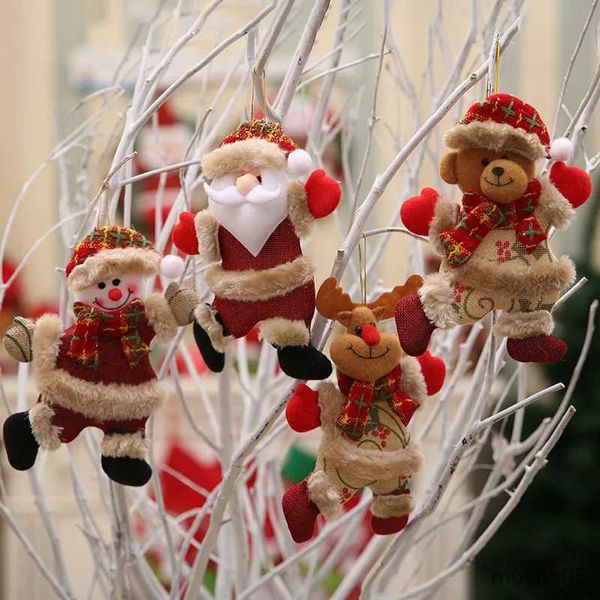 Fournitures de jouets de Noël Joyeux Noël Ornements DIY Cadeau De Noël Père Noël Bonhomme De Neige Arbre Pendentif Bonne Année Poupée Accrocher Décoration Pour La Maison Natal R231012