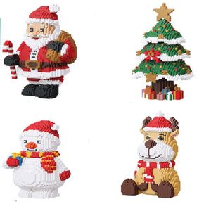 Fournitures de jouets de Noël Micro Noël Père Noël Bonhomme de neige Elk Arbre de Noël Bloc DIY Diamant Construction Brique Jouet pour Enfants 231129