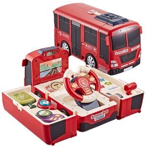 Jouet de Noël Fournitures Voiture Musicale Interactif pour Jouer Véhicule Bus Tout-petit avec Volant Bébé Expérience de Conduite Cadeau Amusant 230209