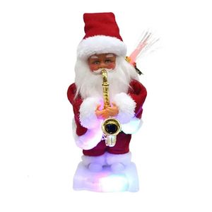 Fournitures de jouets de Noël Noël musical Père Noël en peluche chantant Père Noël en peluche poupée jouet avec musique jouets de poupée mignons pour enfants Noël animé 231208