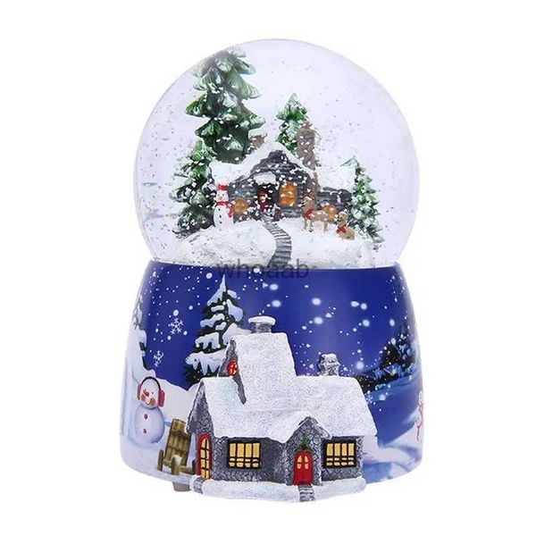 Fournitures de jouets de Noël Résine Boule de cristal de rêve de Noël Boîte à musique Élégante 4 en 1 Boule à neige multifonctionnelle avec lumière rotative Cadeau de Noël d'anniversaire YQ231006