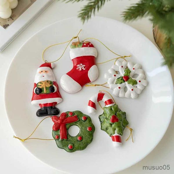 Ensembles de fournitures de jouets de Noël pour ornement d'arbre de Noël Décor du Père Noël Nouvel An Mignon Pendentif d'arbre de Noël Jouets Décoration d'intérieur Nouveautés 2023 Jouets R231012