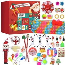 Kerstspeelgoed voorraden Silicone Advent Kalender Stress Relief Fidget Countdown 34 Day Blind Box Gift 220924